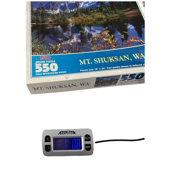 VTG 1996 Mt. Shuksan WA PNW Jigsaw Puzzle 550 pc Hoyle Products 18x24 USA - Picture 2 of 8